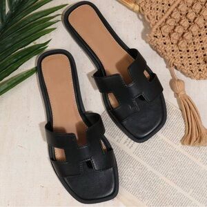 Elegant Black Women's Slide Sandals